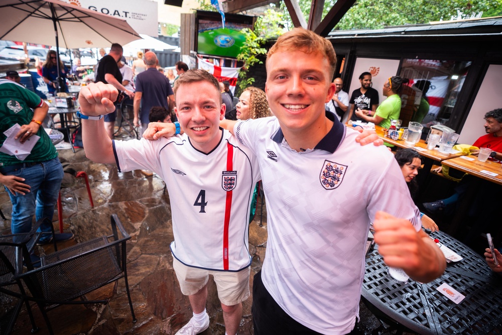 Freddie Bunn, 23, (left) and Alex Kemsley, 23, were confident of an England win (James Manning/PA) (PA Wire)