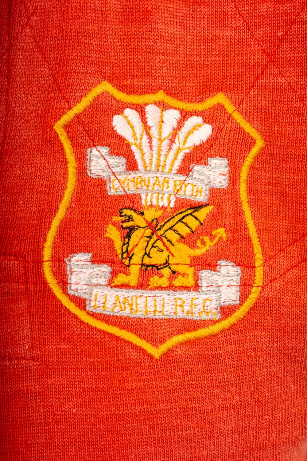 The shirt features an embroidered Llanelli RFC shield (Rogers Jones Auctioneers/PA) (PA Media)