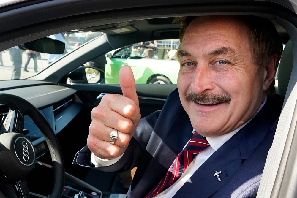 Lindell established his national profile from his TV advertising campaign and he’s has been one of Trump’s most outspoken supporters, echoing the president’s false claims that his 2020 election defeat to Democrat Joe Biden was fraudulent (AP Photo/Wilfredo Lee)