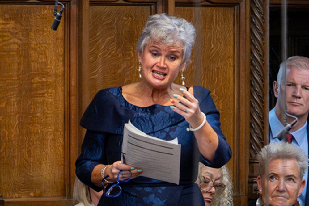 Labour MP Carolyn Harris was overcome with emotion as she asked Starmer his final PMQs question (House of Commons)