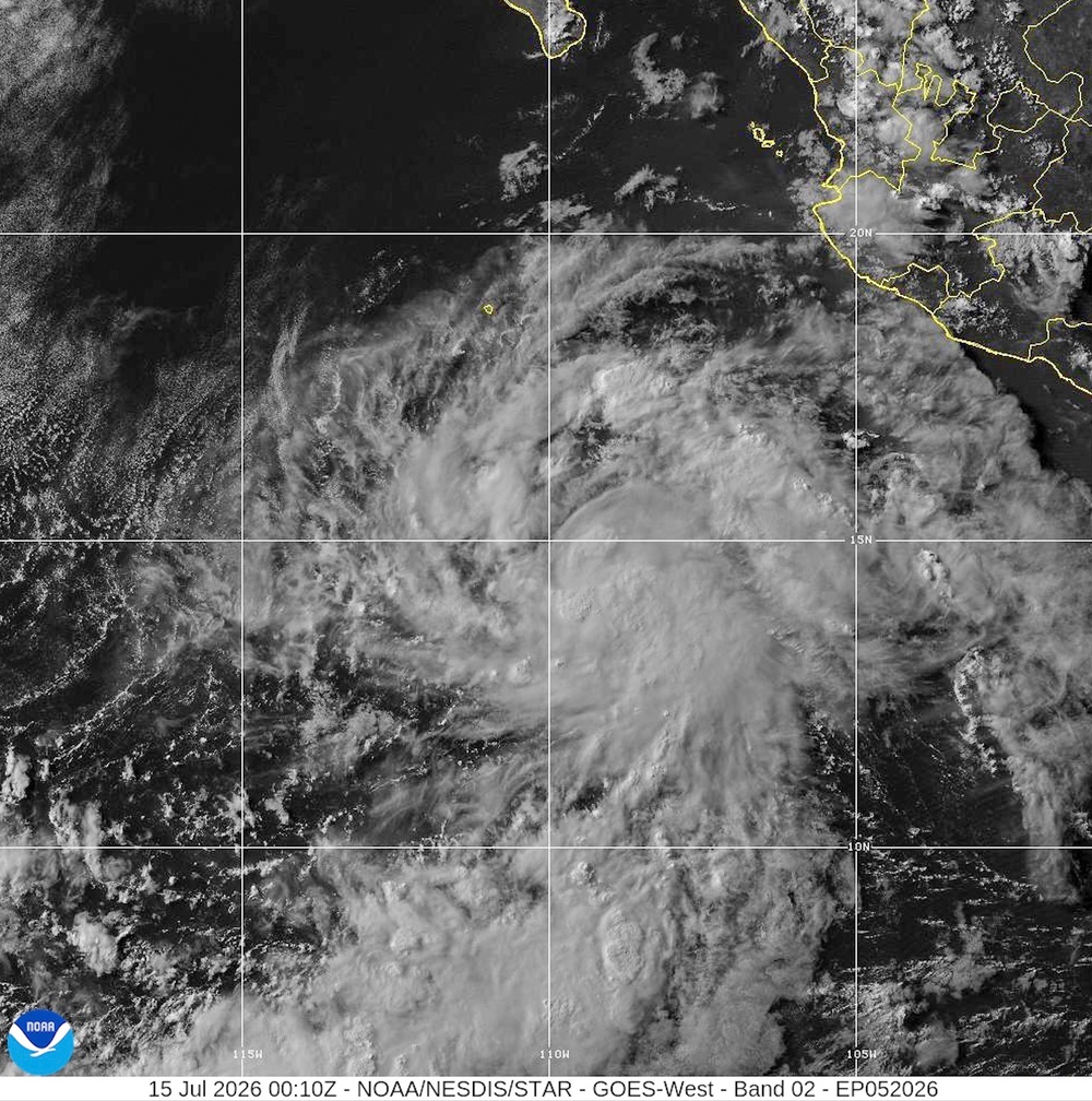 This satellite image from the National Oceanic and Atmospheric Administration shows Tropical Storm Elida (AP)