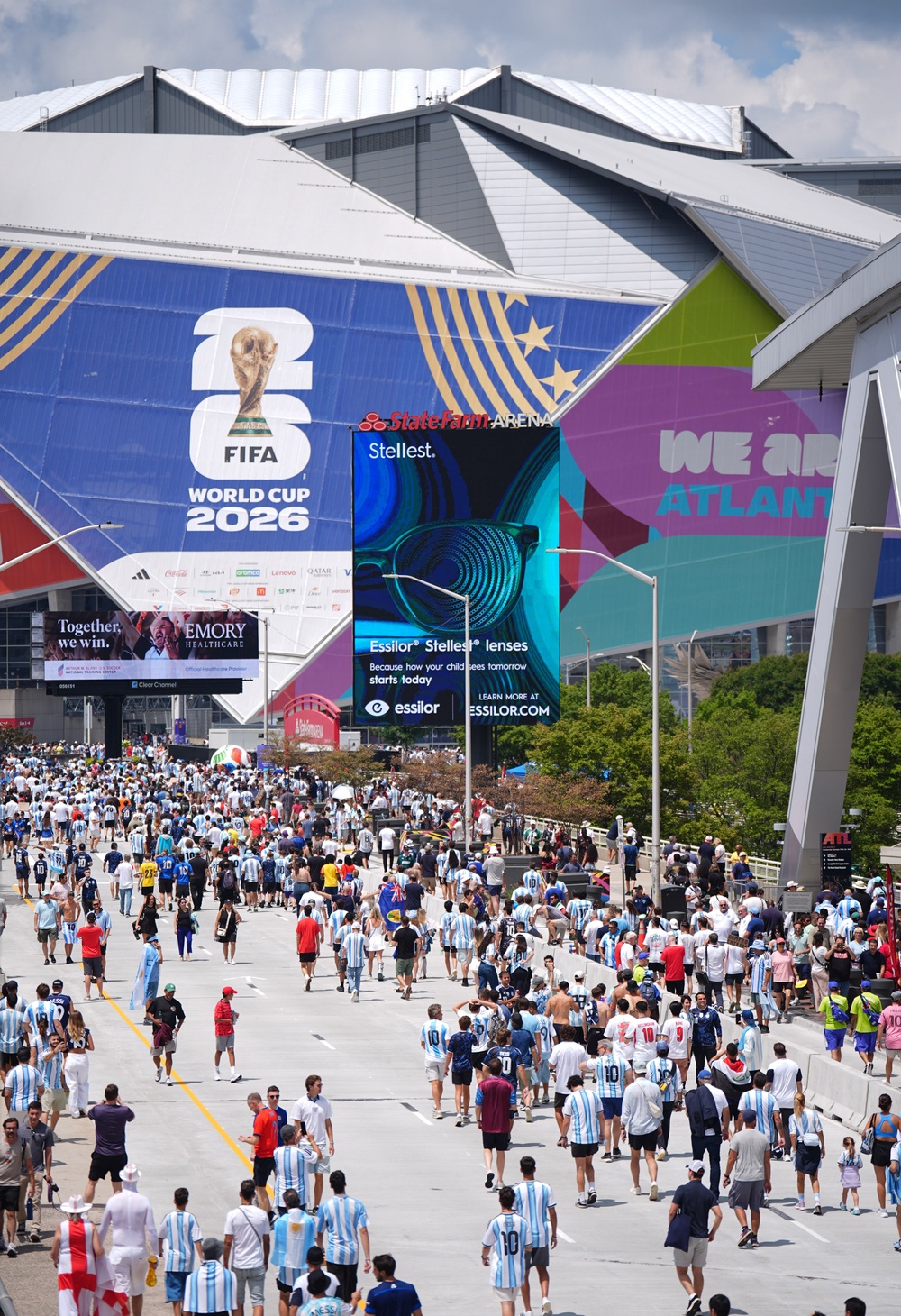 Fans are flocking to the stadium ahead of an 8pm UK time kick-off (James Manning/PA) (PA Wire)