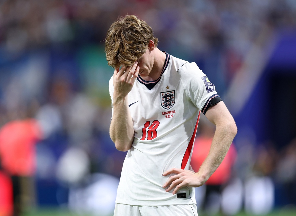 Anthony Gordon had given England the lead but was left bereft at the end (Getty)