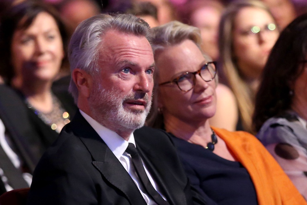 Sam Neill with ex-partner Laura Tingle (Getty)