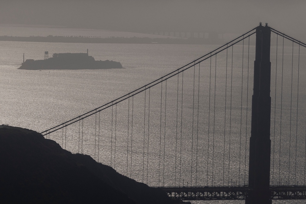 Alcatraz Island is seen from the Marin Headlands in Sausalito (AP)