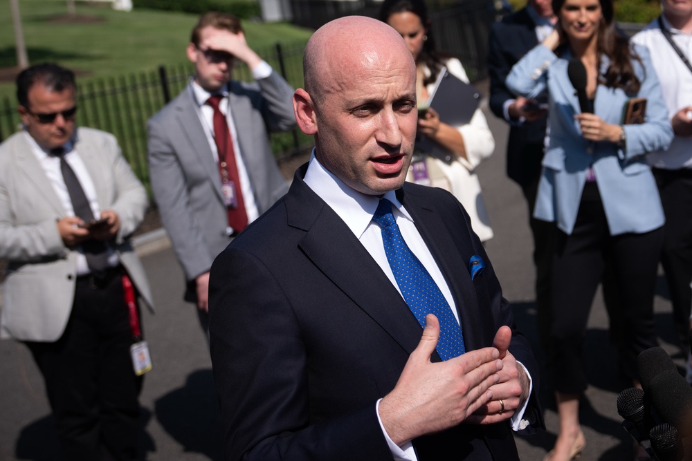 Heap was backed in the lawsuit by America First Legal, a conservative public interest group founded by Stephen Miller, a deputy chief of staff in the White House (AP)