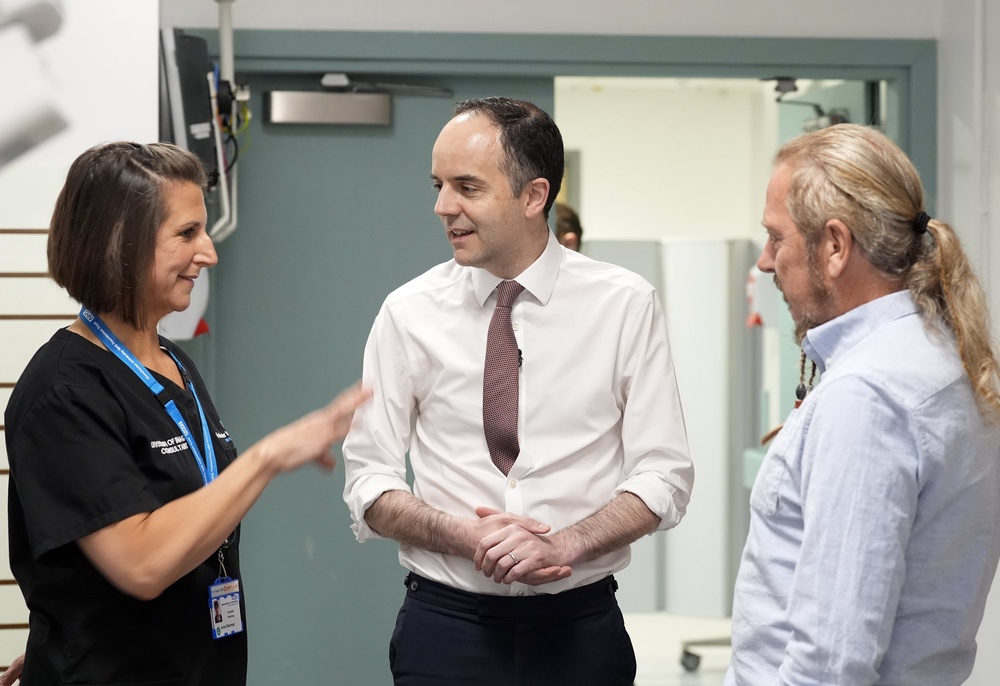 Health Secretary James Murray, centre, said the Government was ‘acting to help protect young people at highest immediate risk’ (Peter Byrne/PA) (PA Wire)