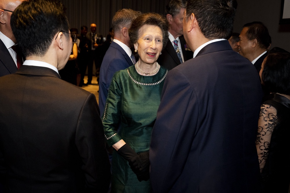The Princess Royal speaks to guests during the King’s birthday party (Jordan Pettitt/PA) (PA Wire)
