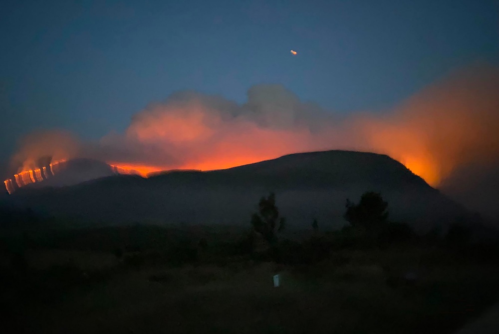 Firefighters battled the flames throughout the night (RSPB Scotland/PA) (PA Media)