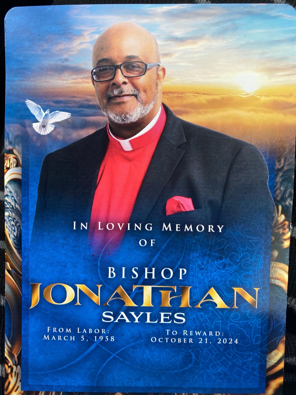 A bungled lab test left Bishop Jonathan Sayles unaware that he had a deadly bacterial infection ravaging his lungs, according to court filings (Provided)