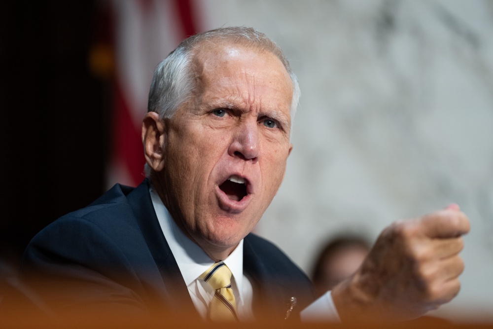 Sen. Thom Tillis, R-N.C., speaks during a Senate Judiciary Committee hearing with Acting Attorney General Todd Blanche on Capitol Hill in Washington, Wednesday, July 15, 2026. (AP Photo/Allison Robbert) (AP)