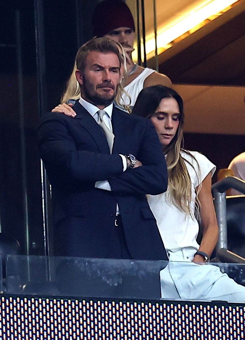 Victoria Beckham comforted her devastated husband last night (Michael Zemanek/Shutterstock)