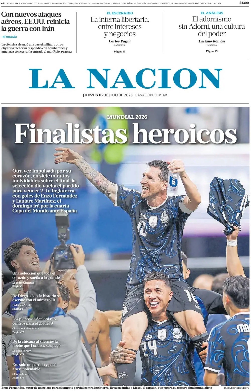 La Nacion celebrated its 'heroic finalists' (La Nacion)