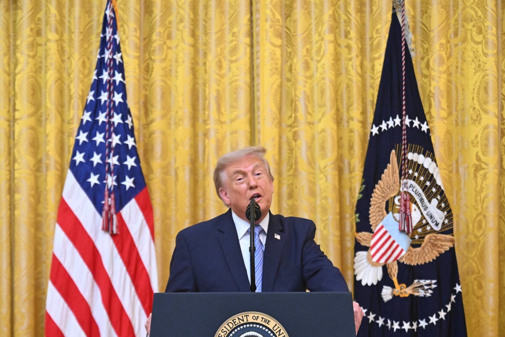 In the rare primetime address, which lasted approximately 23 minutes, Trump accused unnamed national security officials of hiding information about the security of America’s elections and alleged there were Chinese efforts to interfere in the 2020 election, which he lost (AFP/Getty)