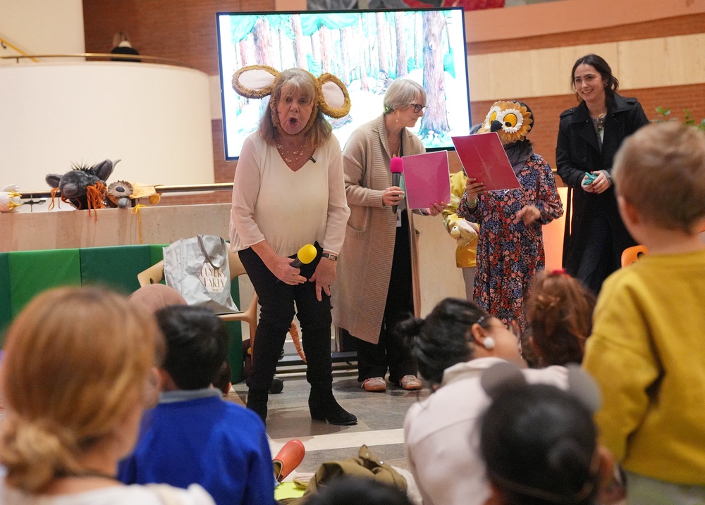Dame Julia Donaldson reading to children at the British Library (Yui Mok/PA) (PA Wire)