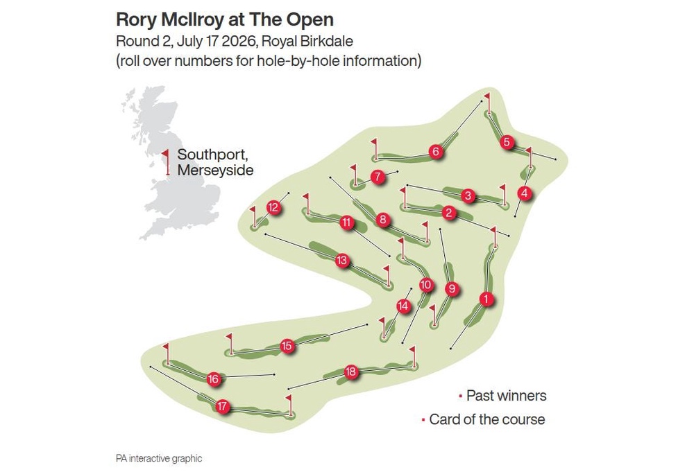 Image from: A round with Rory: Hole-by-hole analysis of McIlroy’s bid to boost Open hopes