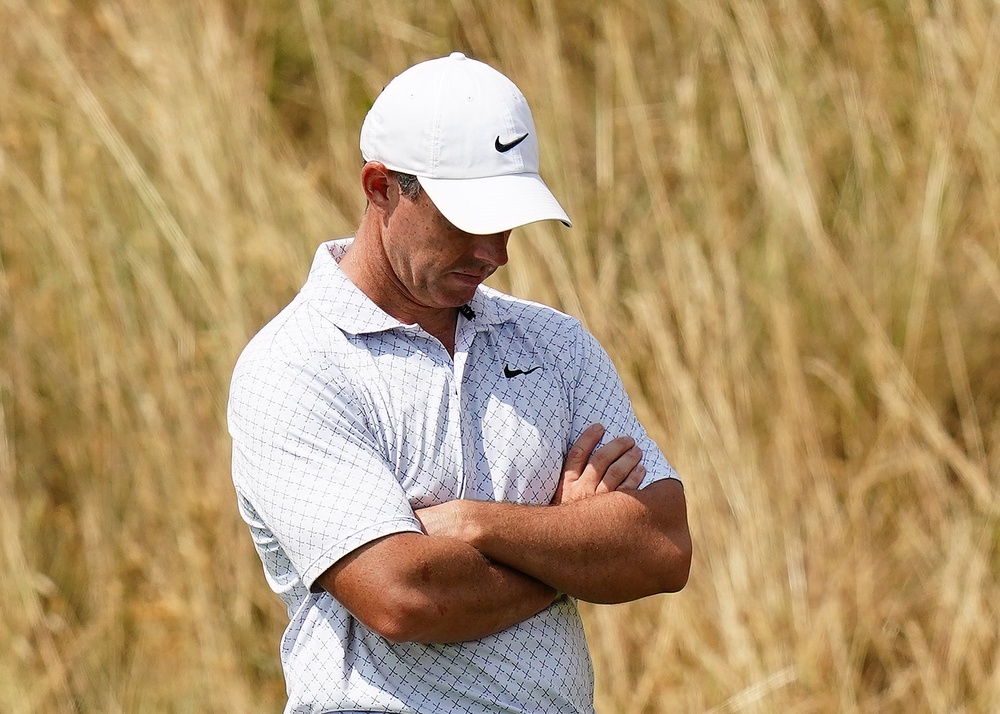 Rory McIlroy is battling to avoid the cut (Jacob King/PA) (PA Wire)