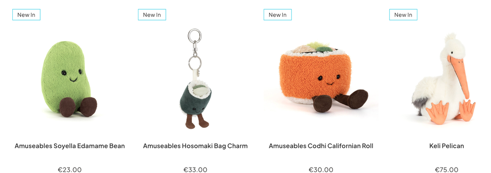 A selection of Jellycat toys (Jellycat)