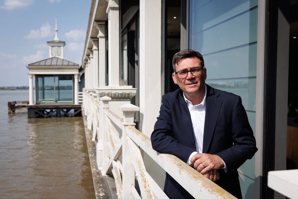 Burnham made his first official visit as Labour leader to Gravesend Pier (Getty)