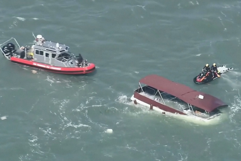 Madruga’s body was found Thursday by a police marine unit, two days after the 49-foot cabin cruiser Volare capsized with 20 people aboard (KGO via AP)