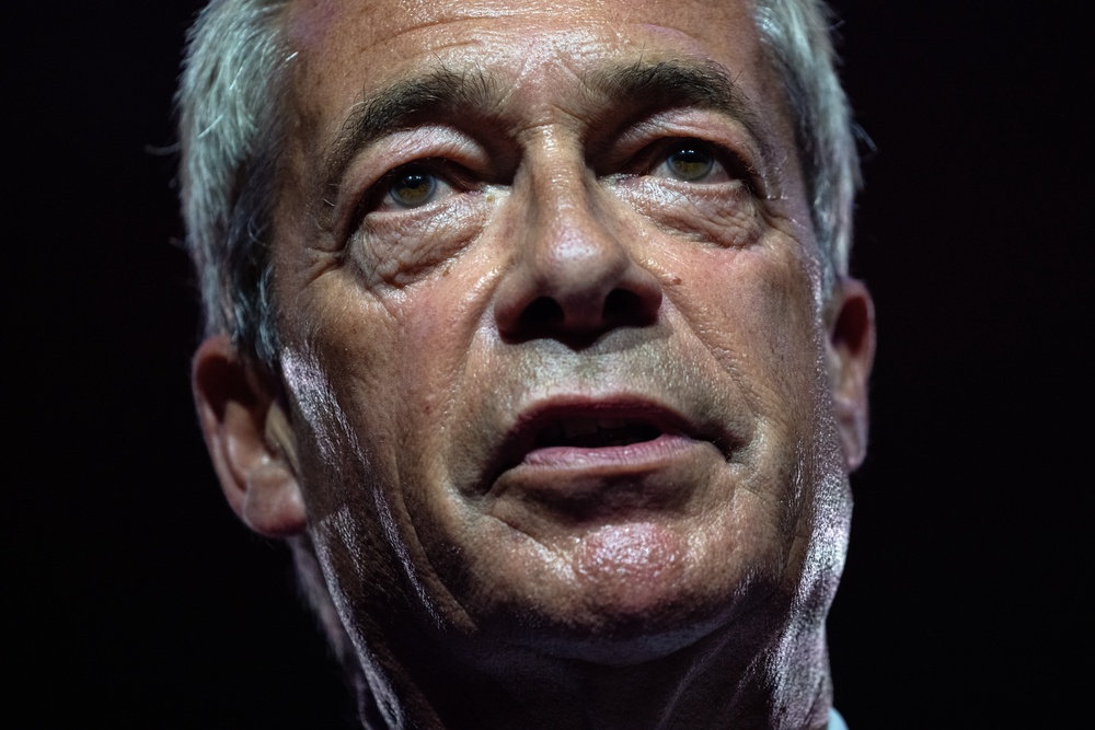 Farage is fighting a by-election in Clacton after resigning as an MP in protest at parliamentary and media scrutiny of his finances (Getty)