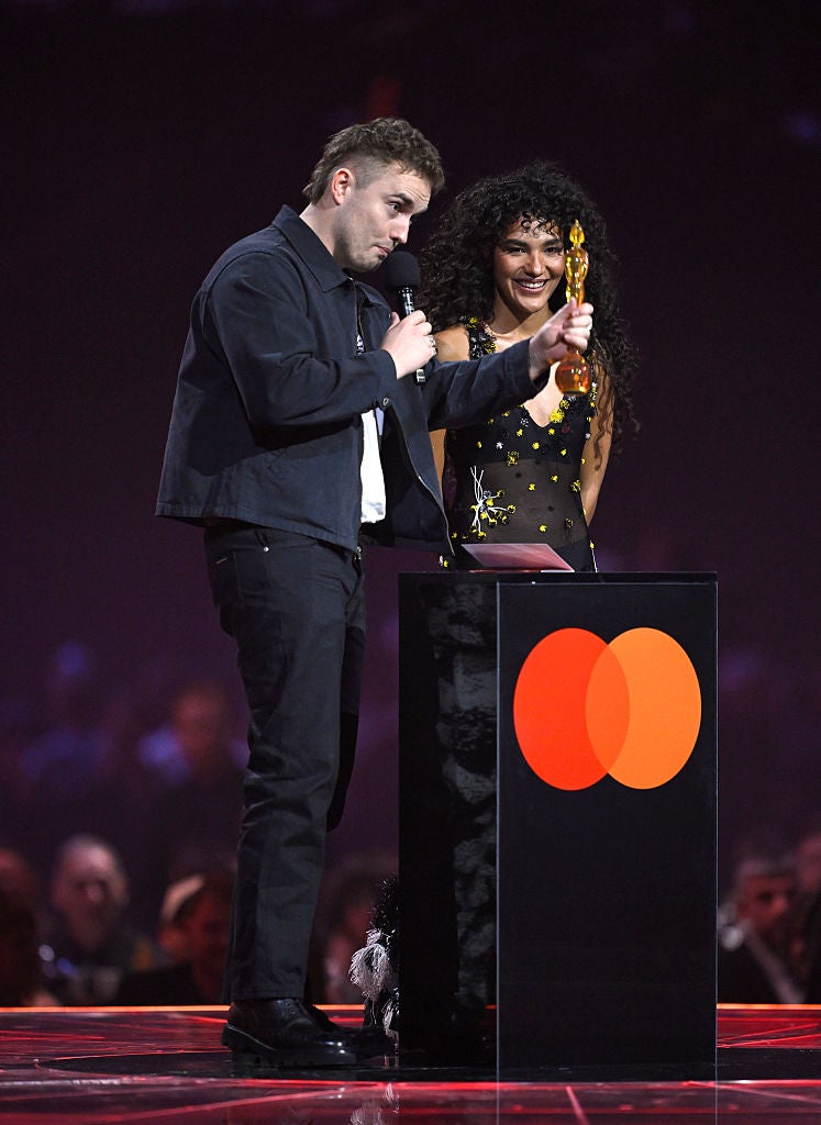 Sam Fender and Olivia Dean’s award-winning hit Rein Me In continued its impressive run, enjoying a 17th non-consecutive week at the summit (Gareth Cattermole/Getty Images)
