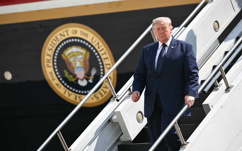 Florida’s Palm Beach International Airport was officially renamed after the president last week, becoming the latest infrastructure to be adorned with Trump’s name, which hasn’t gone down well with all passengers (AFP/Getty)
