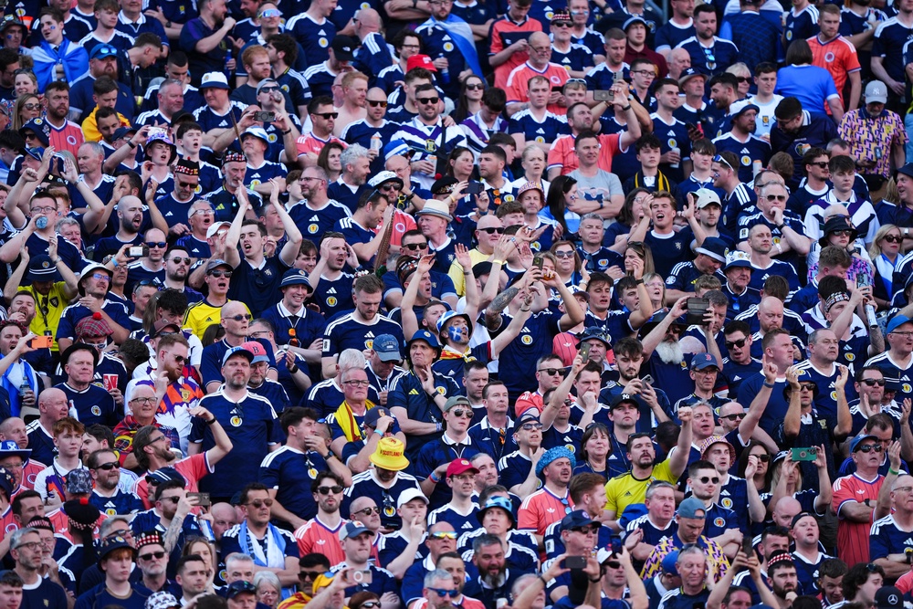 Mr Trump made reference to Scotland fans descending on Boston during the World Cup (Andrew Milligan/PA) (PA Wire)