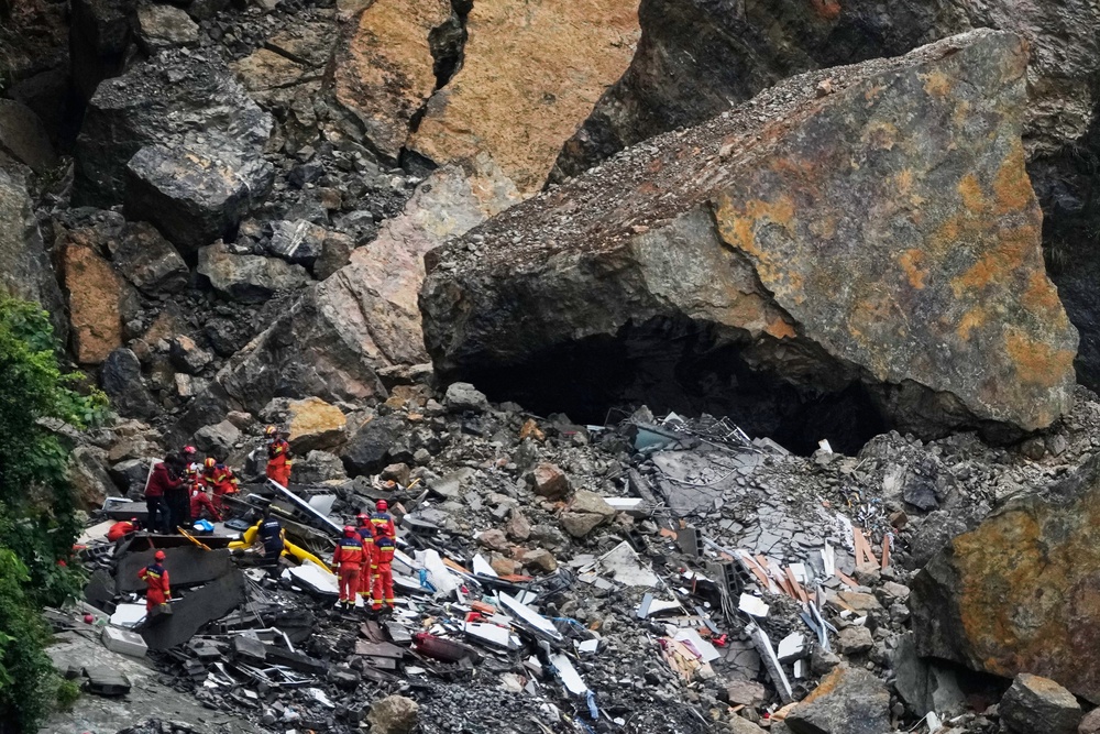 Rescue teams plan to search around the largest rocks before drilling into them and using controlled explosives to break them apart to reach anyone trapped underneath (Copyright 2026 The Associated Press. All rights reserved)