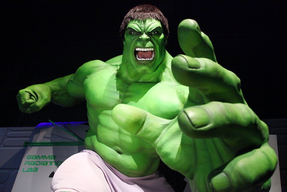 Mark Ruffalo is well known for playing the green-skinned Hulk (pictured as his Madame Tussaud’s wax incarnation) in Marvel’s Avengers films — and he brought some of his anti-Trump rage to a text exchange with Health & Human Services Secretary Robert F. Kennedy Jr. recently. (Getty Images)