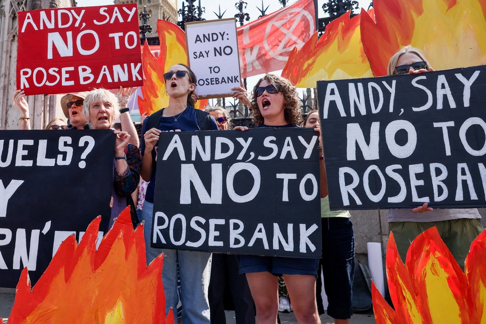 Climate change activists protest in London against more drilling (Reuters)
