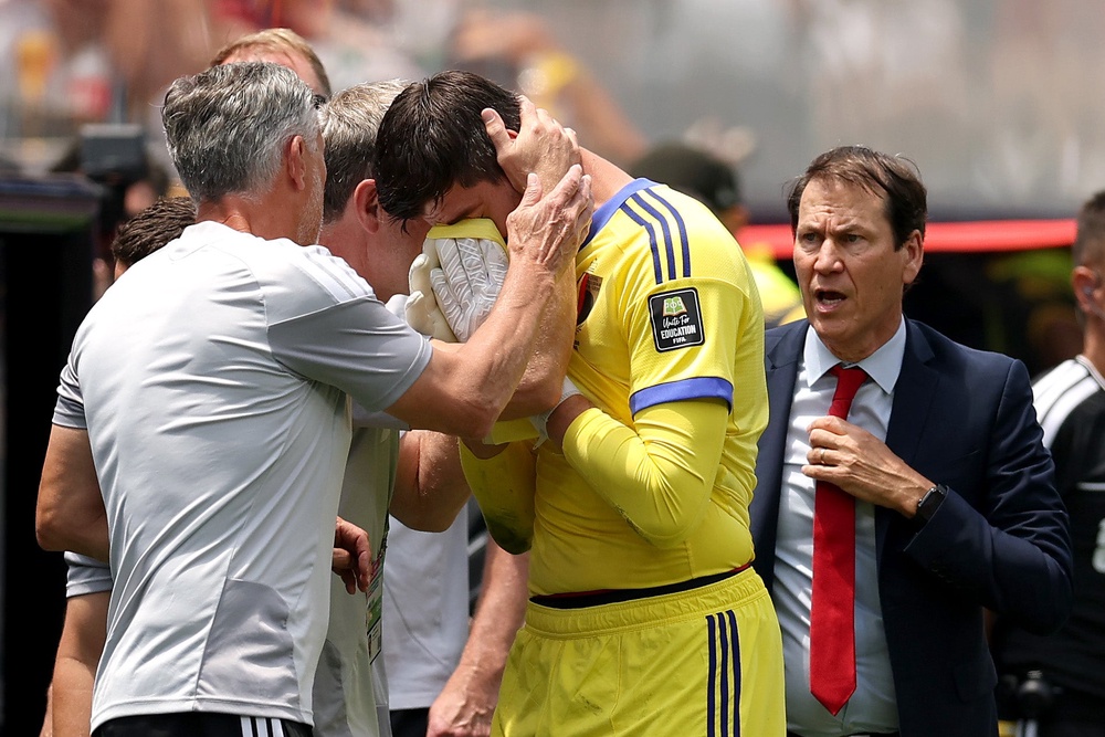 Senne Lammens was distraught after his World Cup error sent Belgium home (Getty)