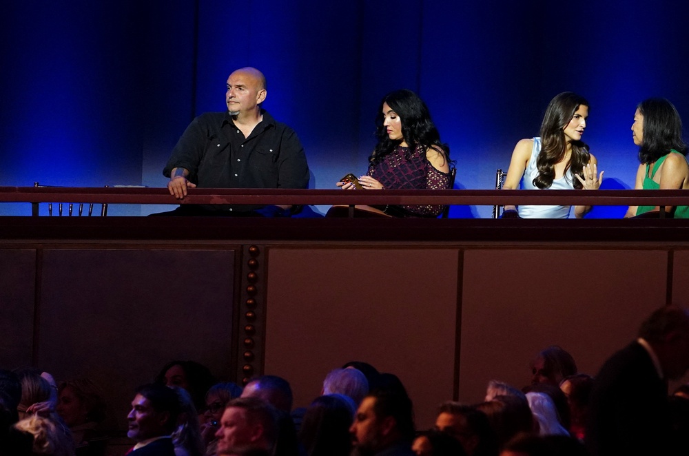 Sen. John Fetterman and his wife attended the Kennedy Center event honoring Maher for receiving the Mark Twain Prize for American Humor (Reuters)