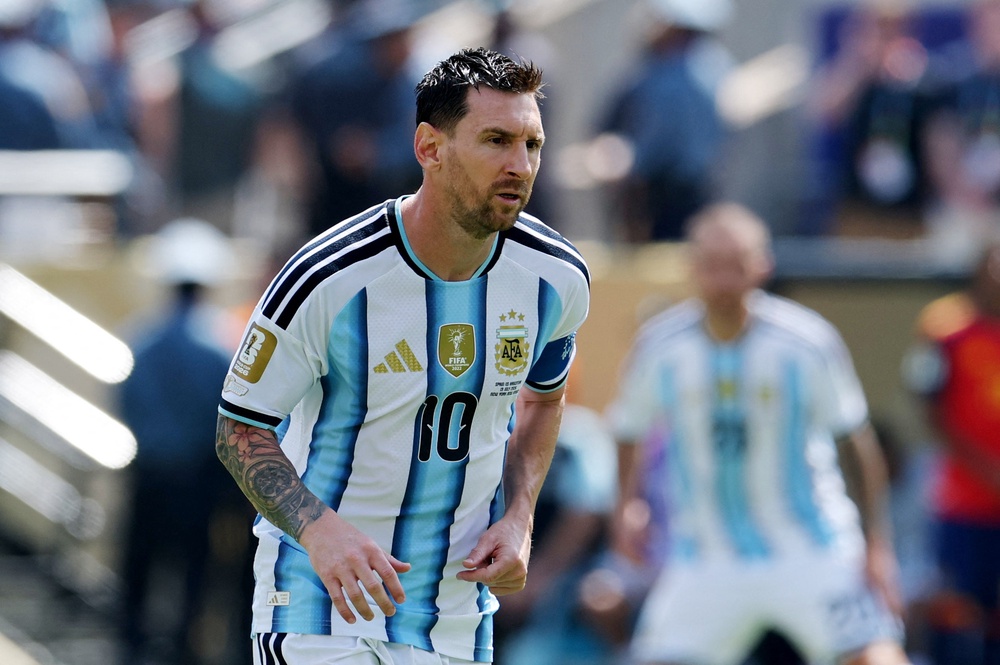 Trump gave a pre-game shoutout to Lionel Messi ahead of Sunday's final (Reuters)