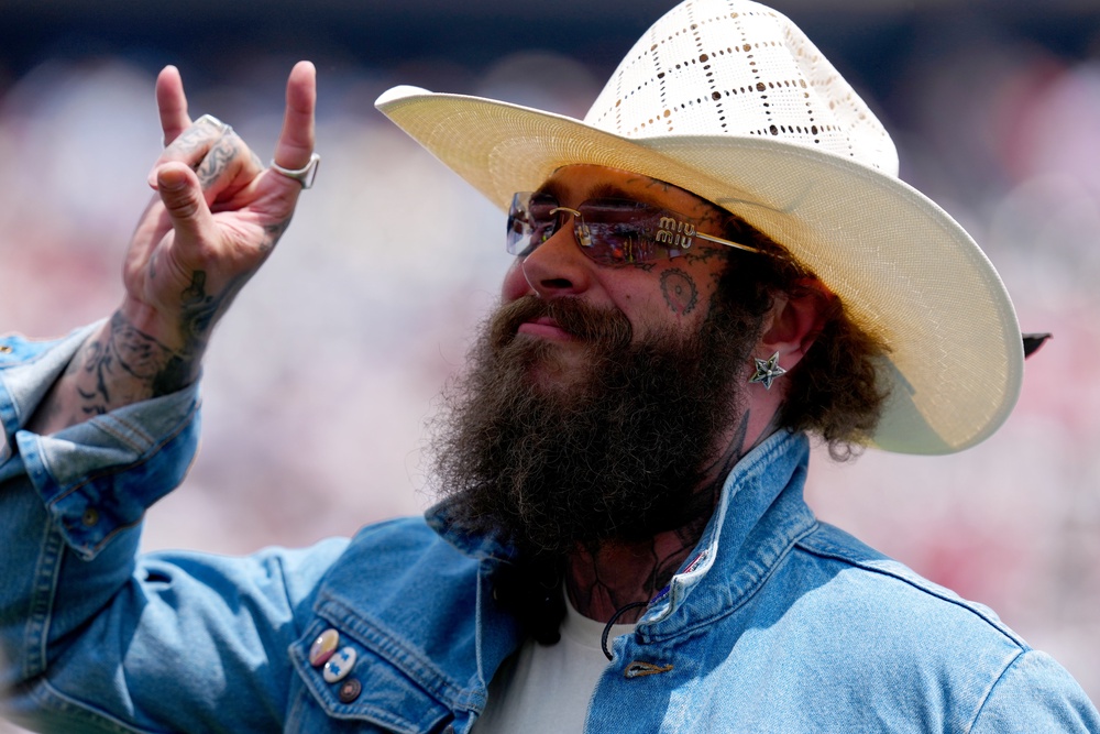 Post Malone during the closing ceremony (Nick Potts/PA) (PA Wire)