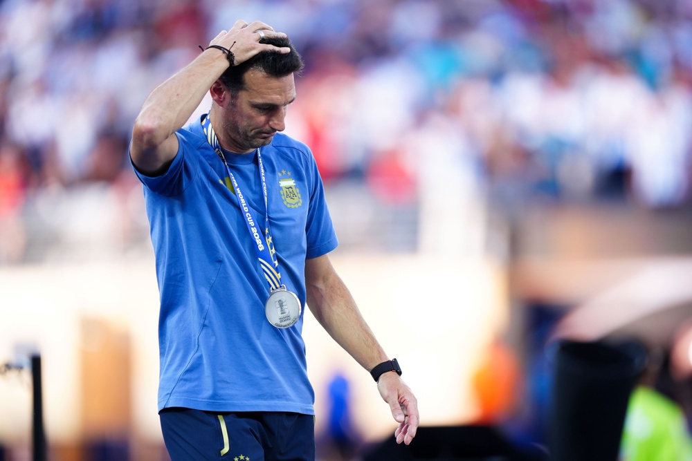 Argentina manager Lionel Scaloni was left in tears after the World Cup final defeat (PA Wire)