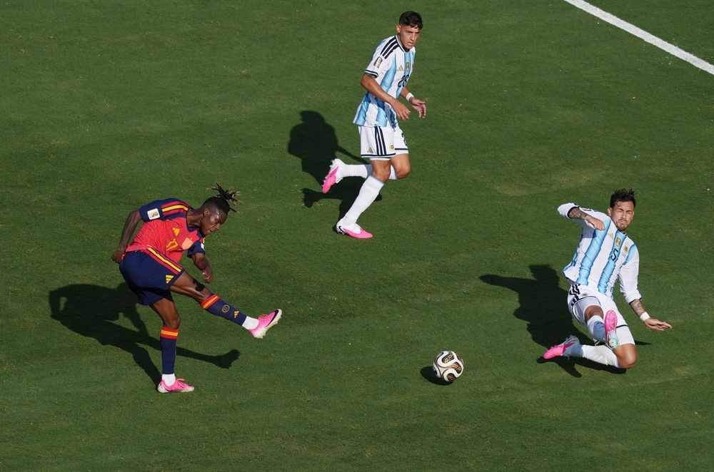 Nico Williams helped change the game and was unlucky to see a goal disallowed for a foul in the build-up (Reuters)