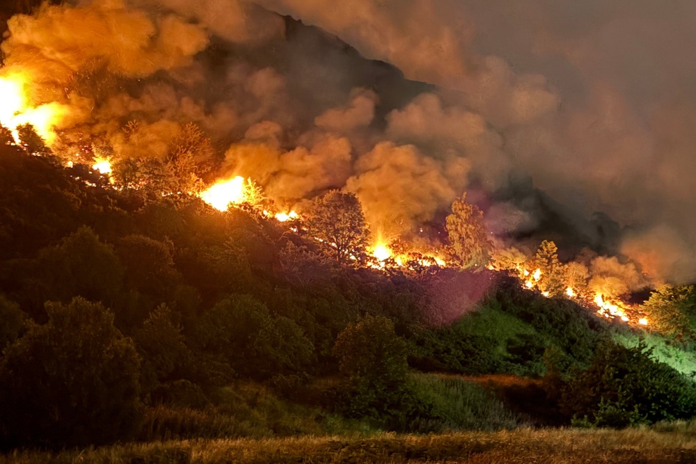 SFRS first responded to reports of the fire at 6.38pm on Sunday (PA)