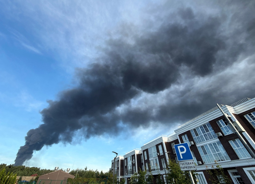 Smoke billows after a Ukrainian drone attack, according to local authorities, in the course of the Russia-Ukraine conflict, near Podolsk in the Moscow Region, Russia July 20, 2026. (Reuters)