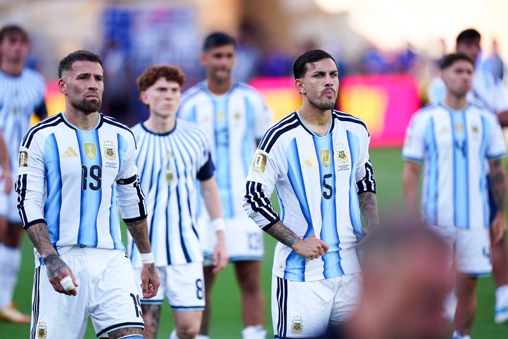 Leandro Paredes (right) was sent off following the final whistle (PA)