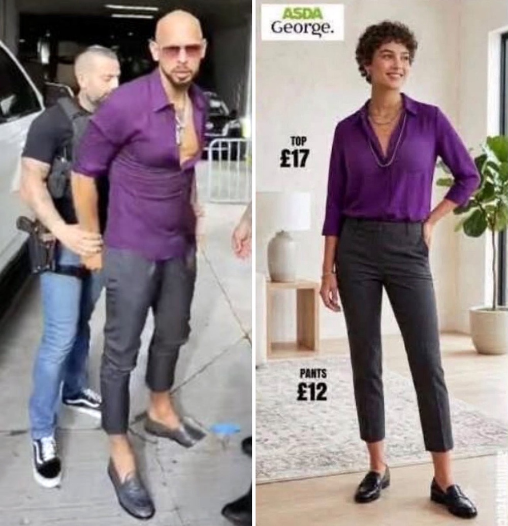 Get the look: Andrew Tate’s latest arrest get-up has people comparing it to high-street brands (Backgrid)