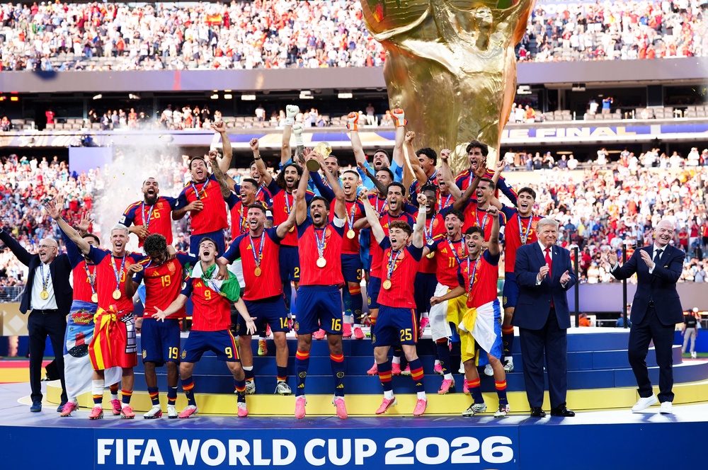 Following the South American side’s defeat against Spain, social media was alight with fans speculating that the ‘Trump curse’ was back (PA)