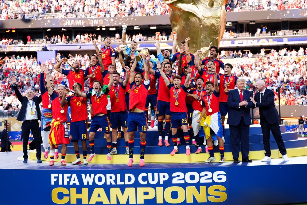 The hosts of 'The View' ripped into Trump crashing the Spain team photo after their victory (PA)