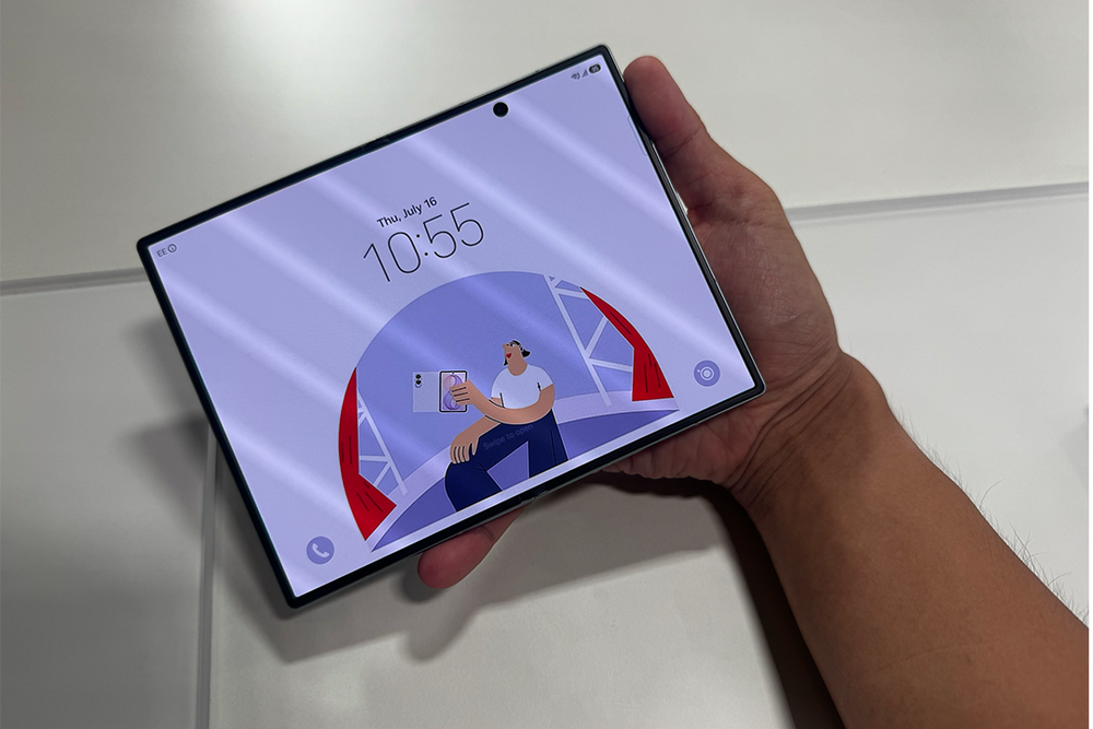 The latest foldable is wider and squatter (Alex Lee/The Independent)