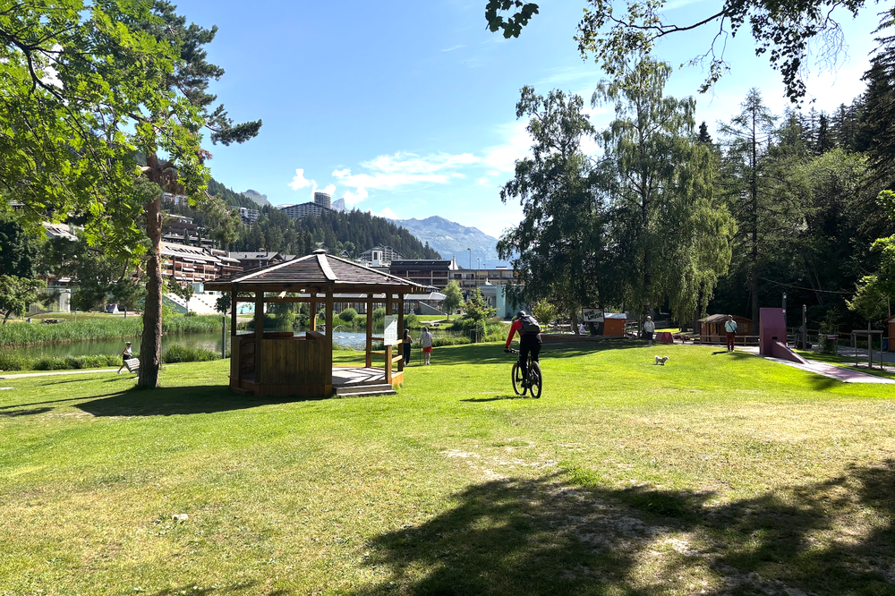 In the summer months, instructors from the local ski school teach beginner through to advanced level mountain biking (James Reynolds / The Independent)