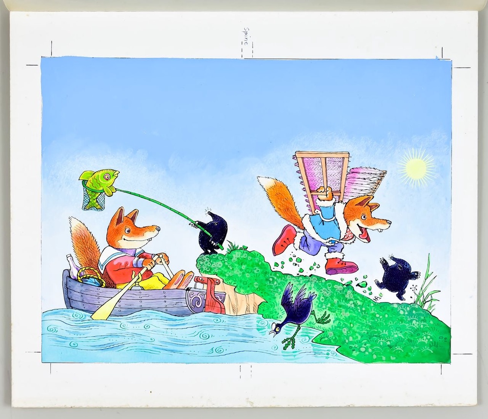 Artwork featuring Basil Brush are among the pieces going under the hammer