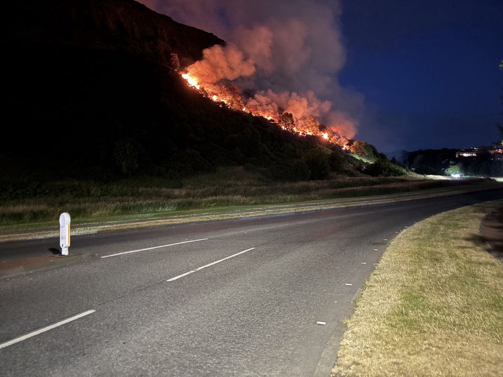 A fire has been burning on Arthur’s Seat since Sunday (Neil Pooran/PA) (PA Wire)