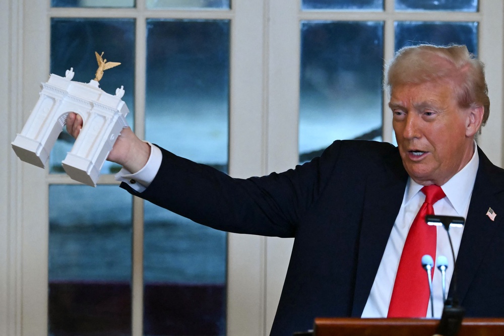 The latest of Trump’s passion projects, the 250-foot arch would sit at the end of the Arlington Memorial Bridge and reportedly cost an estimated $100 million (AFP via Getty Images)