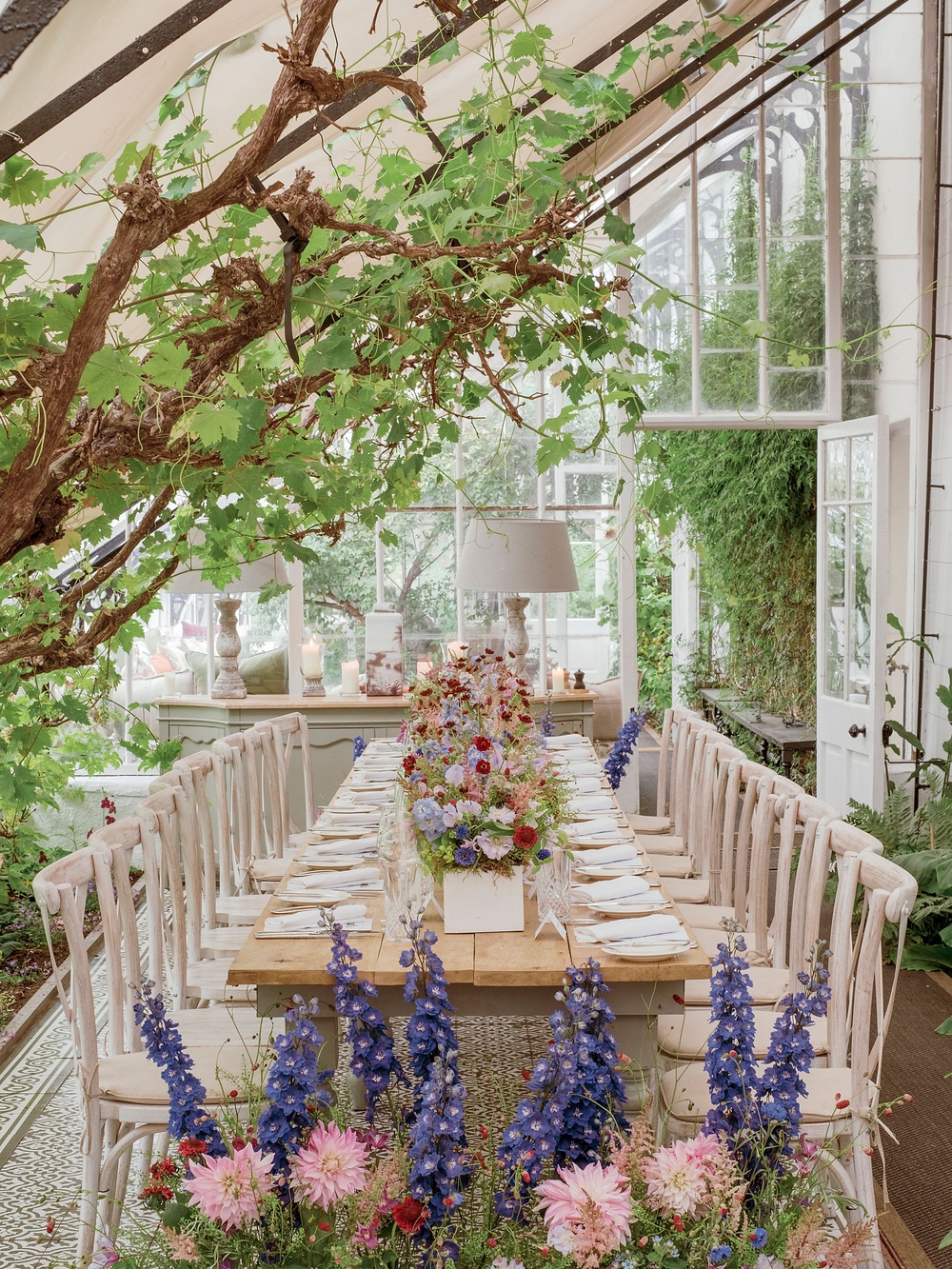 Vine Room floral table set-up at The Azalea (Nathan Rollinson/Glenapp Castle/PA)