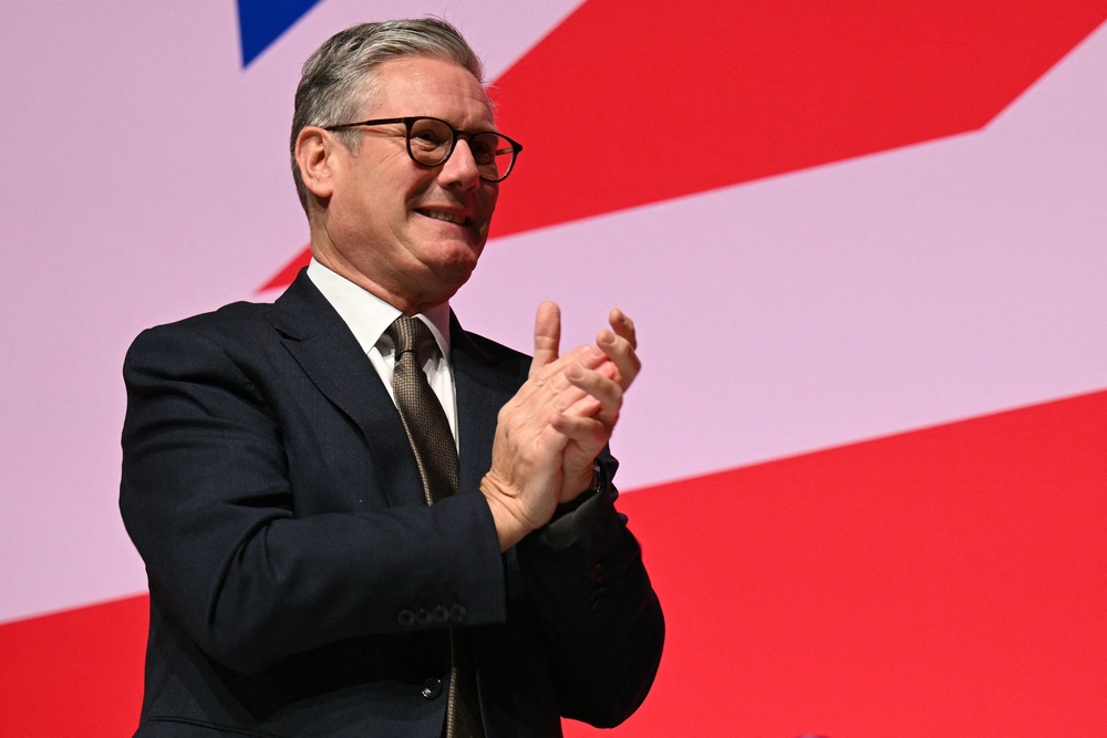 Keir Starmer promised to put ‘shovels in the ground and cranes in the sky’ in his pledge to deliver 1.5 million homes (AFP/Getty)